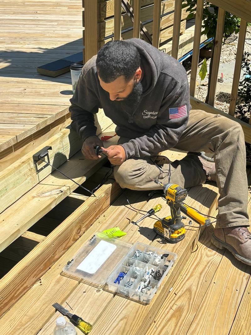 Installing low-voltage lights in a new deck